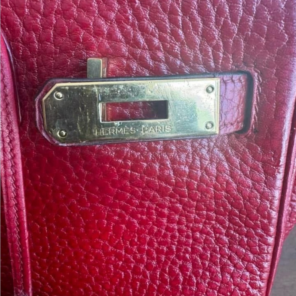 Hermes Haute a Courroies size 32cm - RED REPAINTED - Picture 7 of 17